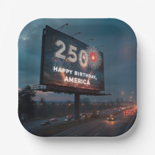 Amerikas 250. Geburtstagsparty - Reklametafeln Pappteller
