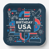 Amerikas 250. Jahrestag Pappteller (Vorderseite)