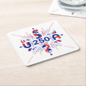 Amerikas 250. Jahrestag Rechteckiger Pappuntersetzer (angewinkelt)