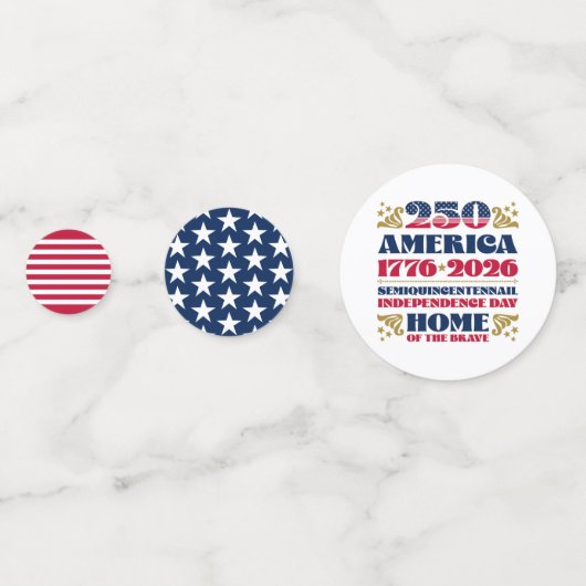 Amerikas 250-jähriges Patriotikum Konfetti (Vorderseiten)
