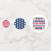 Amerikas 250-jähriges Patriotikum Konfetti (Rückseiten)