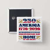 Amerikas 250. Jubiläum 4. Juli Button (Vorne & Hinten)