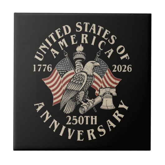 Amerikas 250. Jubiläum Fliese (Vorderseite)