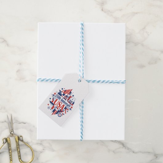 Amerikas 250. Jubiläum Geschenkanhänger (Mit Garn)