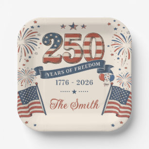 Amerikas 250. Jubiläum Papierplatten Pappteller