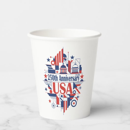 Amerikas 250. Jubiläum Pappbecher (Vorderseite)