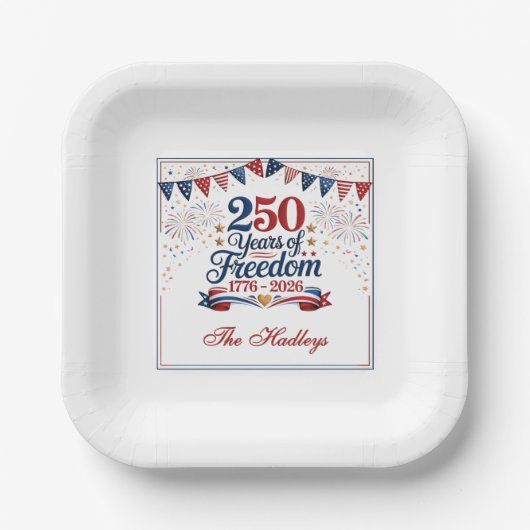 Amerikas 250. Jubiläum Pappteller (Vorderseite)