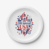 Amerikas 250. Jubiläum Pappteller (Vorderseite)