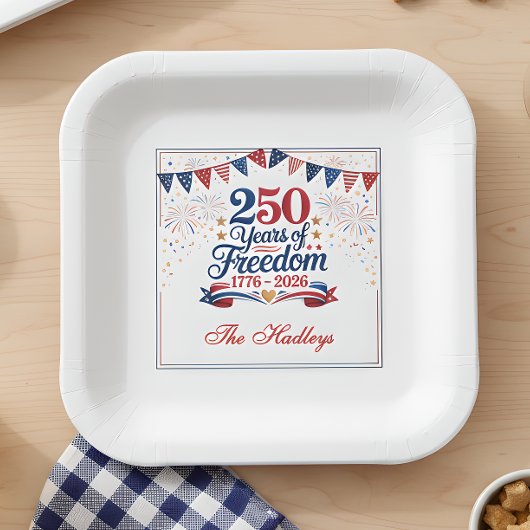 Amerikas 250. Jubiläum Pappteller