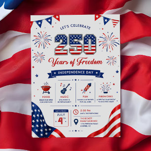 Amerikas 250. Jubiläum Patriotische Party Einladung