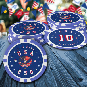 Amerikas 250. Jubiläum USA 250 1776 2026 Pokerchips