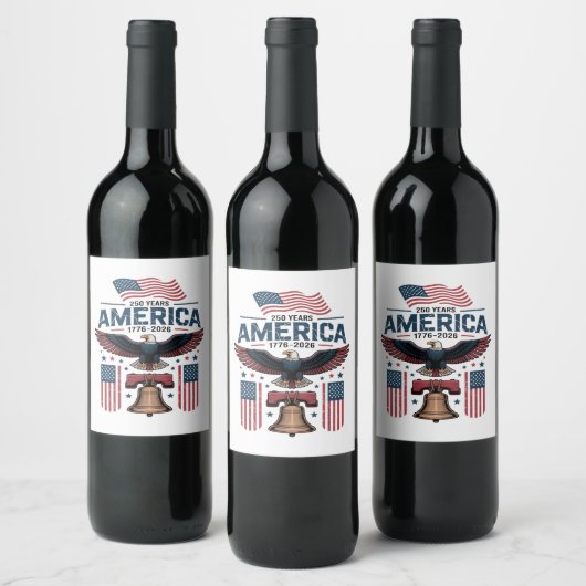 Amerikas 250. Jubiläum Weinetikett (Flaschen)
