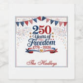 Amerikas 250. Jubiläum Weinetikett (Einzelnes Label)