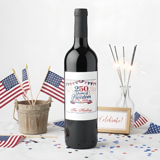 Amerikas 250. Jubiläum Weinetikett