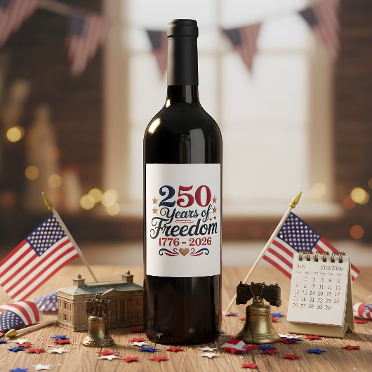 Amerikas 250. Jubiläum Weinetikett
