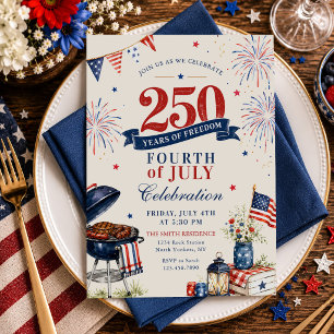 Amerikas 250. Jubiläums-BBQ-Party Einladung