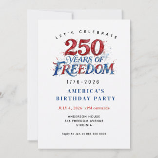 Amerikas 250. Jubiläumsfeier Einladung