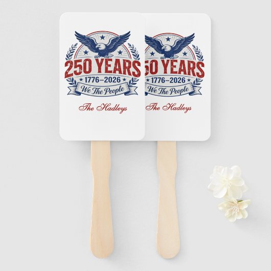 Amerikas 250. Jubiläumsname Fächer (Vorne und Hinten)