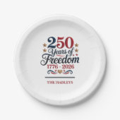 Amerikas 250. Jubiläumsname Pappteller (Vorderseite)