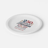 Amerikas 250. Jubiläumsname Pappteller (Schrägansicht)