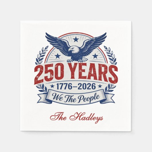 Amerikas 250. Jubiläumsname Serviette (Vorderseite)