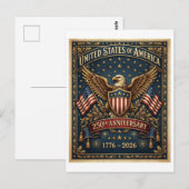 Amerikas 250. Version 1 Postkarte (Vorne/Hinten)