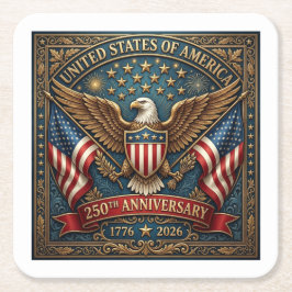 Amerikas 250. Version 2 Rechteckiger Pappuntersetzer
