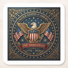 Amerikas 250. Version 3 Rechteckiger Pappuntersetzer