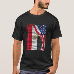 Amerikas Ägypten Halbe Flagge Ägyptens. T-Shirt