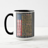 Amerikas altes Ruhm störte Bannergedicht Tasse (Links)