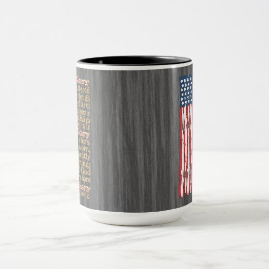 Amerikas altes Ruhm störte Bannergedicht Tasse (Zentrum)