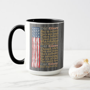 Amerikas altes Ruhm störte Bannergedicht Tasse