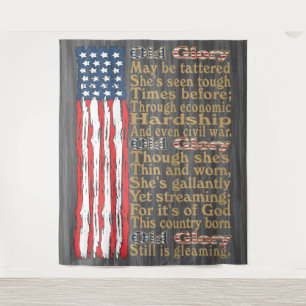 Amerikas altes Ruhm störte Bannergedicht Wandteppich