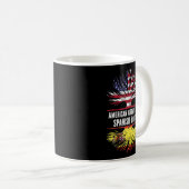 Amerikas Anbau mit spanischer Wurzel US-Flagge Spa Kaffeetasse (VorderseiteRechts)