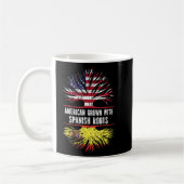 Amerikas Anbau mit spanischer Wurzel US-Flagge Spa Kaffeetasse (Links)