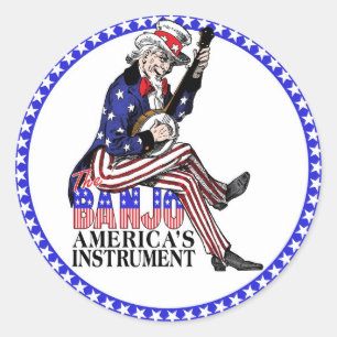 Amerikas Banjo-Rundsticker Runder Aufkleber