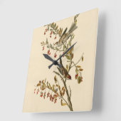 Amerikas Baumsparrow, Audubons Vögel Amerikas Quadratische Wanduhr (Winkel)