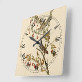 Amerikas Baumsparrow, Audubons Vögel Amerikas Quadratische Wanduhr (Winkel)