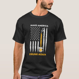 Amerikas Betrunkener 4. Juli - American Fla T-Shirt