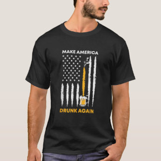 Amerikas Betrunkener 4. Juli - American Fla T-Shirt
