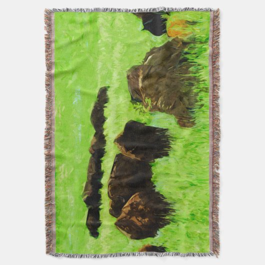 Amerikas Bison mit jungem Abstraktem Impressionism Decke (Vorderseite Vertikal)