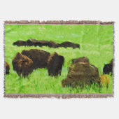 Amerikas Bison mit jungem Abstraktem Impressionism Decke (Vorderseite)