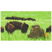 Amerikas Bison mit jungem Abstraktem Impressionism Tischdecke (Vorderseite (Horizontal))