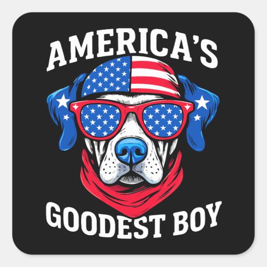 Amerikas bravster Hund Quadratischer Aufkleber (Vorderseite)