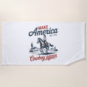 Amerikas Cowboy wieder Pferd machen Strandtuch