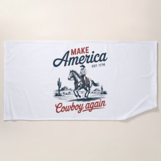 Amerikas Cowboy wieder Pferd machen Strandtuch