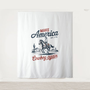 Amerikas Cowboy wieder Pferd machen Wandteppich
