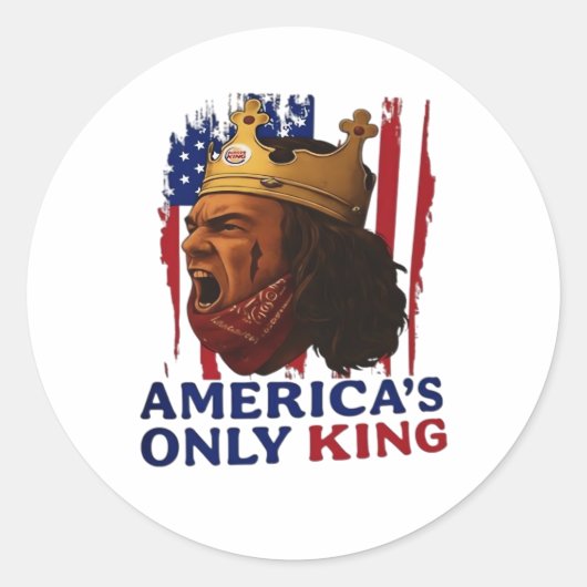 Amerikas einziger König Runder Aufkleber (Vorderseite)