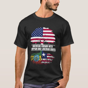 Amerikas Erbe mit Flaggen äthiopisches Liberi T-Shirt