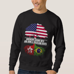 Amerikas Erbe mit Flaggen Hongkong Brasilien Sweatshirt